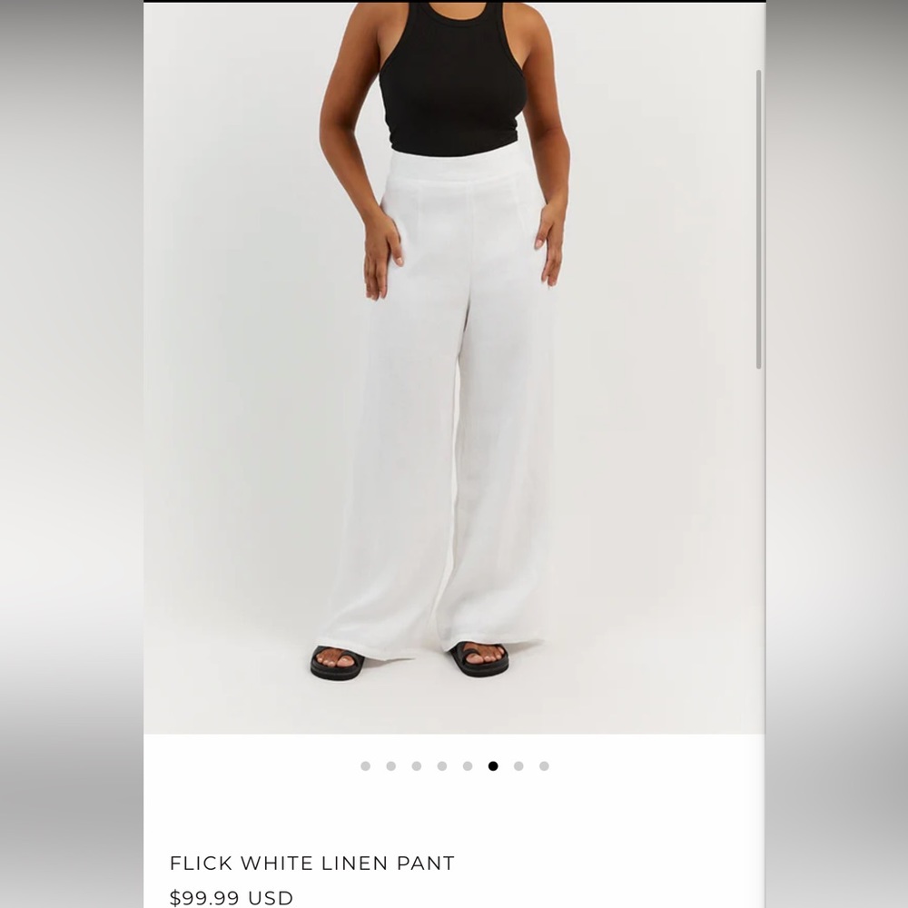 DISSH flick white linen pant